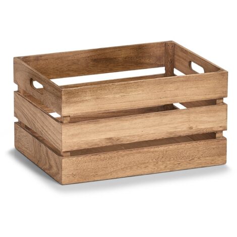 Zeller, Contenitore in Legno, Stile Vintage, Bianco, Legno, Naturale, 39 x 29 x 21 cm