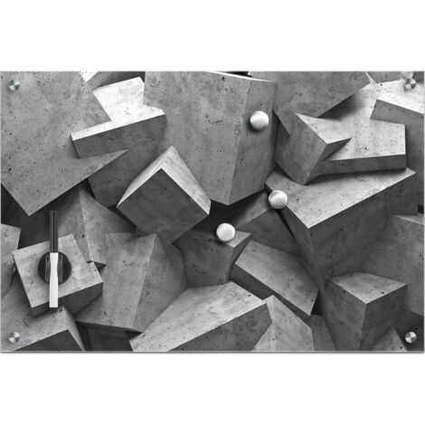 Zeller Pizarra magnética de vidrio gris 60 x 40 cm