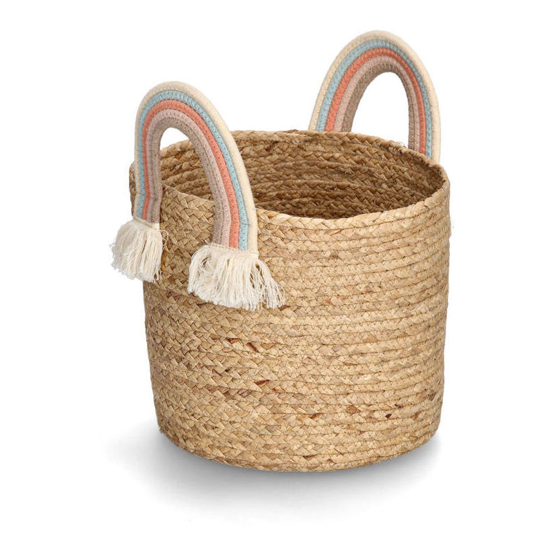 Panier de rangement tressé en jonc de mer, ø 30 cm
