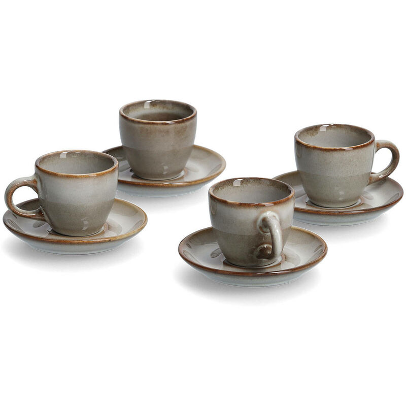 Zeller Present Espressotasse spülmaschinengeeignet, 8-teilig (4 Tassen, 4 Untertassen)