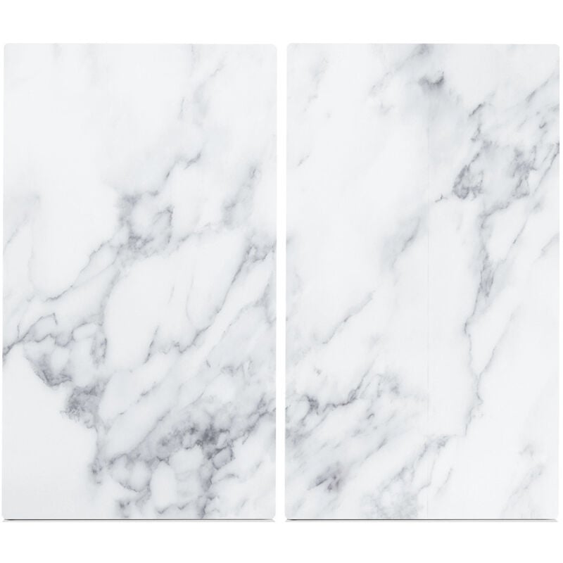 Zeller - Plaques en verre marble noir pour cuisinière — 2 pièces