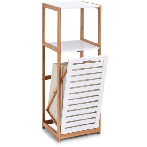 ZELLER PRESENT SCHÖNER LEBEN. PRAKTISCH WOHNEN. Scaffale Verticale, Legno, Bianco/Naturale, 36 x 33 x 98 cm