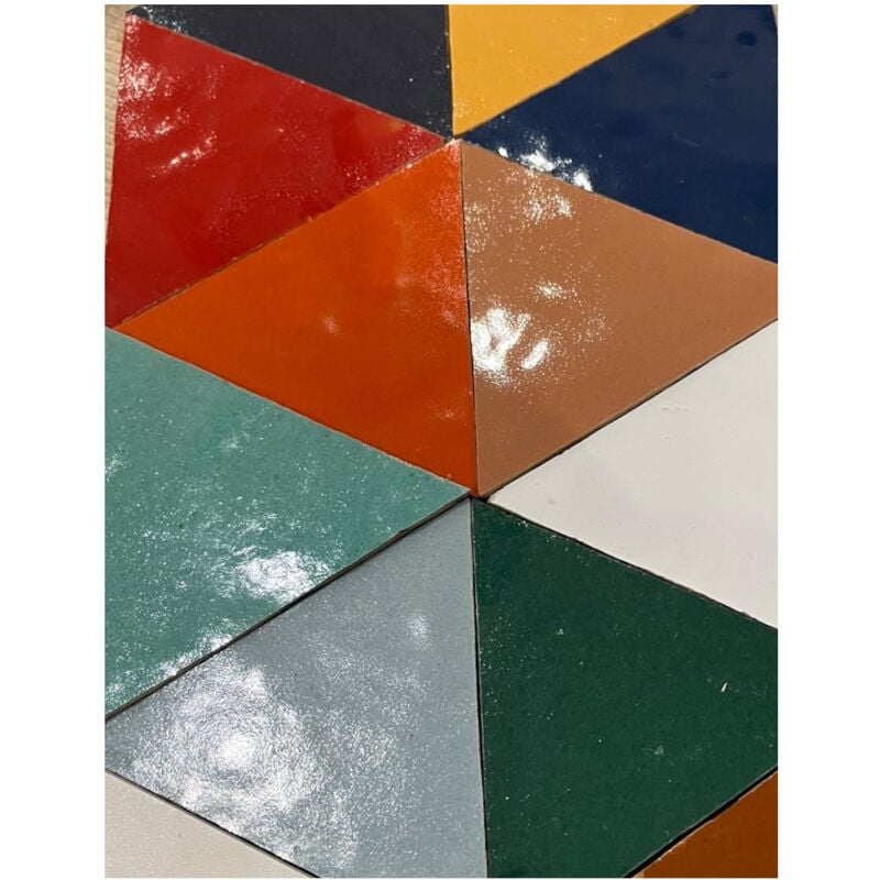 Gioia Materia - Zellige Marocain traditionnel couleur : Saumon - 75 - format : Triangle