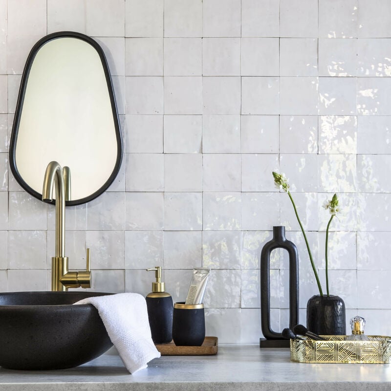 Zellige véritable Carrelage Artisanal - 10x10 cm - Blanc Neige (vendu par boîte de 0,5m²)