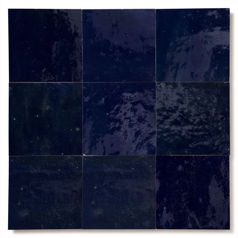 Zellige véritable Carrelage Artisanal - 10x10 cm - Bleu Nuit (vendu par boîte de 0,5m²)