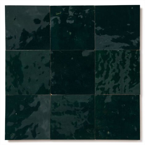 Zellige véritable Carrelage Artisanal - 10x10 cm - Bleu Océan (vendu par boîte de 0,5m²)