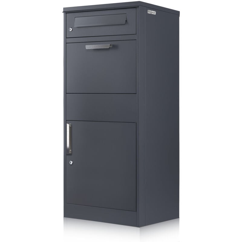 Boîte à lettres pour colis Zelsius Neptun acier revêtu par poudre RAL7016 anthracite avec antivol