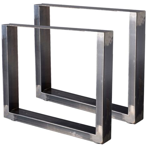 Zelsius Chemins de table en métal (2 pièces) 64 x 40 cm acier brut Pieds de table de style industriel