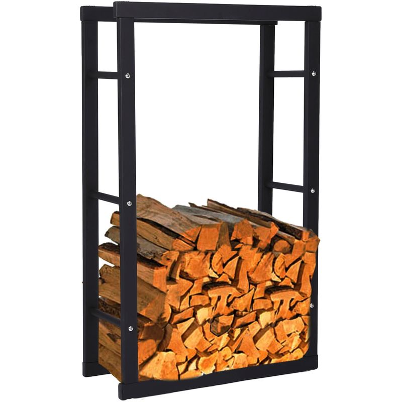 Etagère à bois de cheminée 140 x 40 x 25 cm Support pour bois de cheminée - Zelsius
