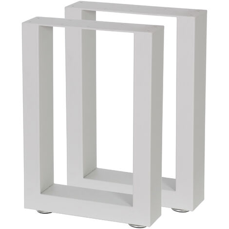 Zelsius Juego de 2 Traves de Mesa (An) 30 x (Al) 43 cm, Patas de Metal, Gris claro