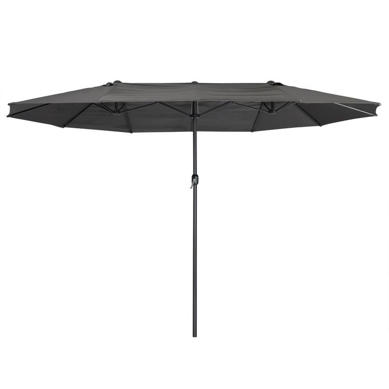 Parasol parasol double avec manivelle 460x270 cm (gris) - Zelsius
