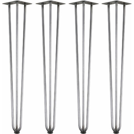 Zelsius Patas de horquilla, Juego de 4, 71 cm, Acero bruto, Patas de mesa de acero