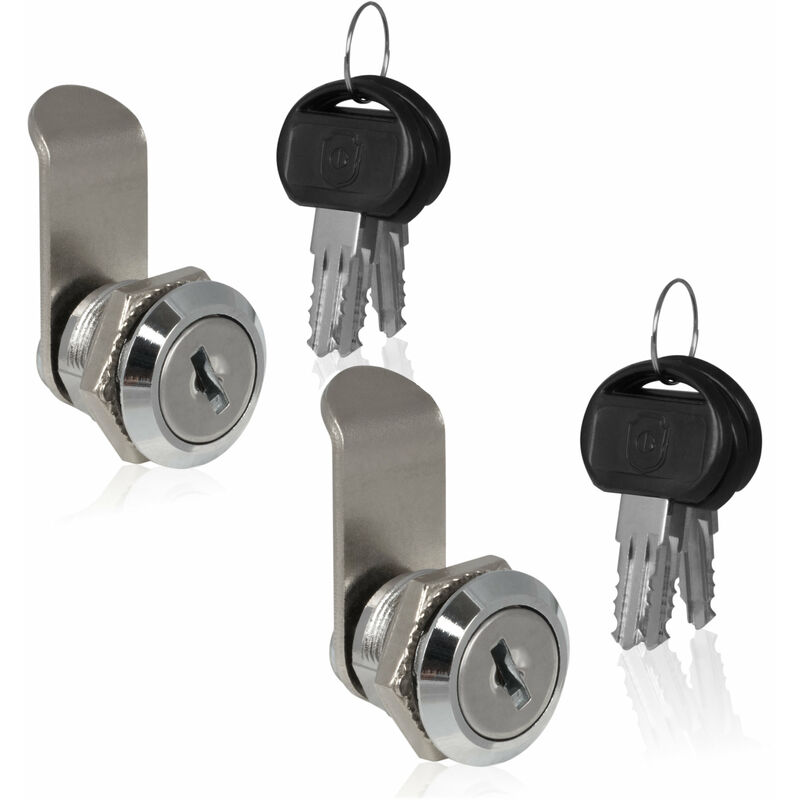 Image of Serratura per cassetta delle lettere con 3 chiavi, 2 pezzi, cilindro: 16 mm, ø 18 mm, serratura di ricambio - Zelsius