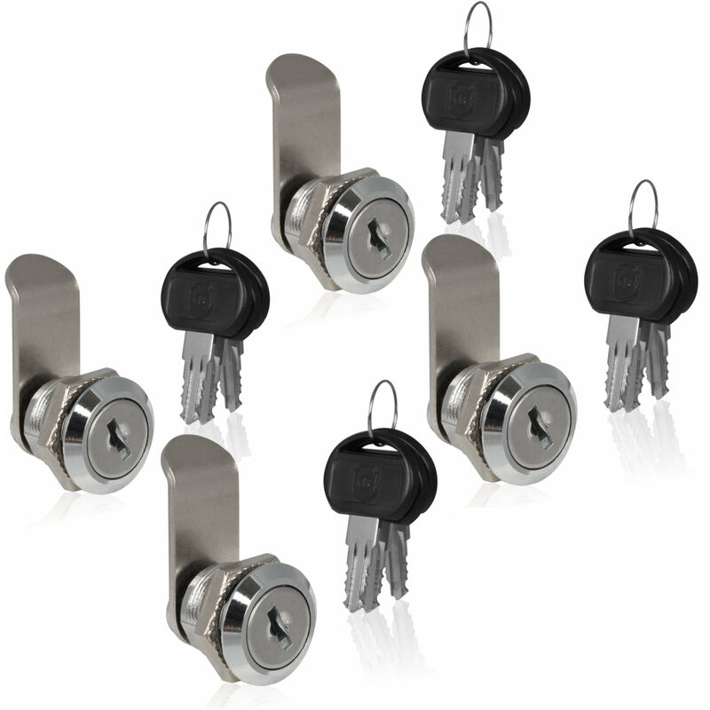 Image of Serratura per cassetta delle lettere con 3 chiavi, 4 pezzi, cilindro: 16 mm, ø 18 mm, serratura di ricambio - Zelsius