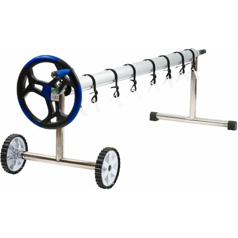 Zelsius Sistema enrollable mÃ³vil de acero inoxidable para lonas de piscina de 300 - 570 cm