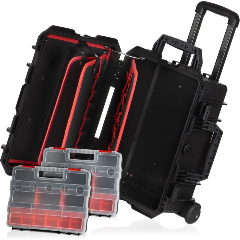 Valise à transport avec rembourrage en mousse et roulettes, boîte à outils, mallette pour appareil photo - Zelsius