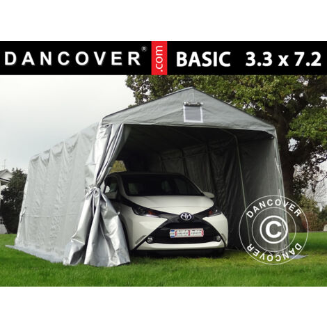 Zeltgarage Garagenzelt Basic 3,3x7,2x2,4m PE, grau