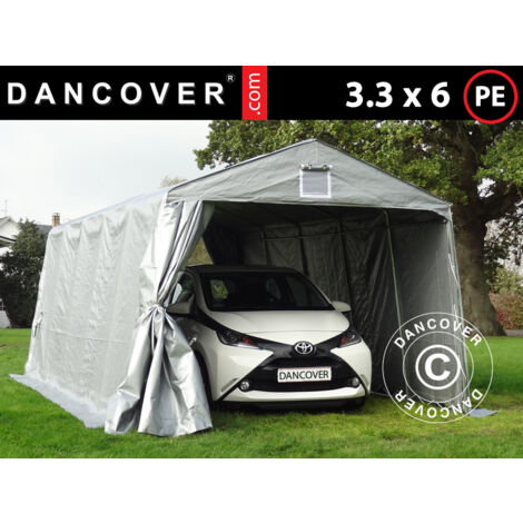 Zeltgarage Garagenzelt PRO 3,3x6x2,4m PE, Grau
