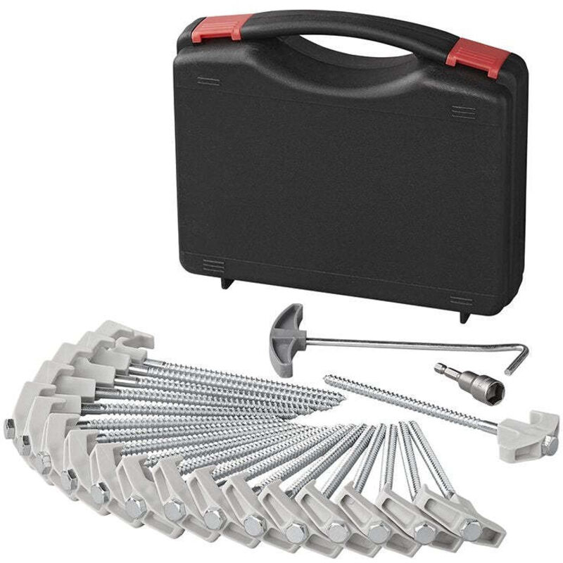 Northix Zelthering 20 Cm Aus Metall Schraubbar Mit Kunststoffhaken Und Schraubenkopf - Set A 20 Stk Falls