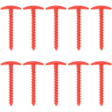 Zeltnägel, PlastiPeg, 14,5 cm, robuste Kunststoff-Spiralheringe, Bodenanker, 10 Stück, rot, für Camping, Pavillons, Planen