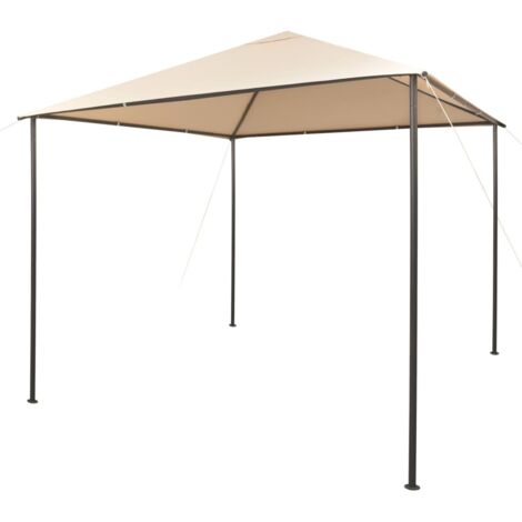 Zeltpavillon 3 x 3 m Beige Stahl