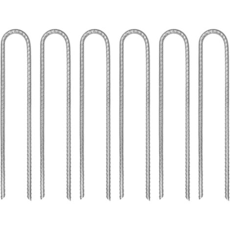 Zeltspitzen 6 Stück U-Form 30 cm Ø7mm verzinkter Stahl