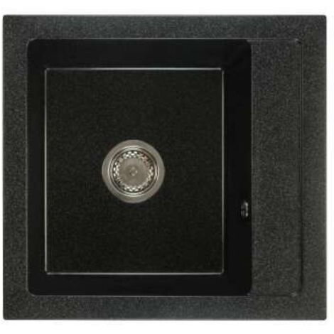 ZELVO Küchenspüle, Spülbecken, Spüle Granit schwarz gesprenkelt 520 x 490 x 210 mm Model 2