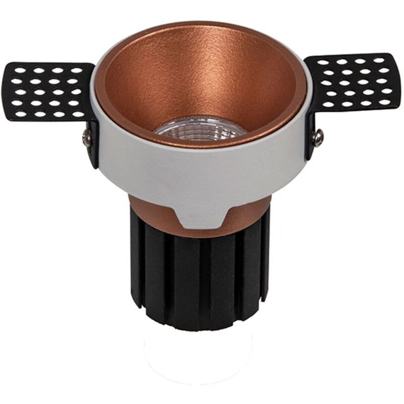 Larissa Lighting - Spot led Encastrable Trimless D82 9W Cuivre Avec Transfo zambelis - 36 ° - Blanc chaud - 3000K