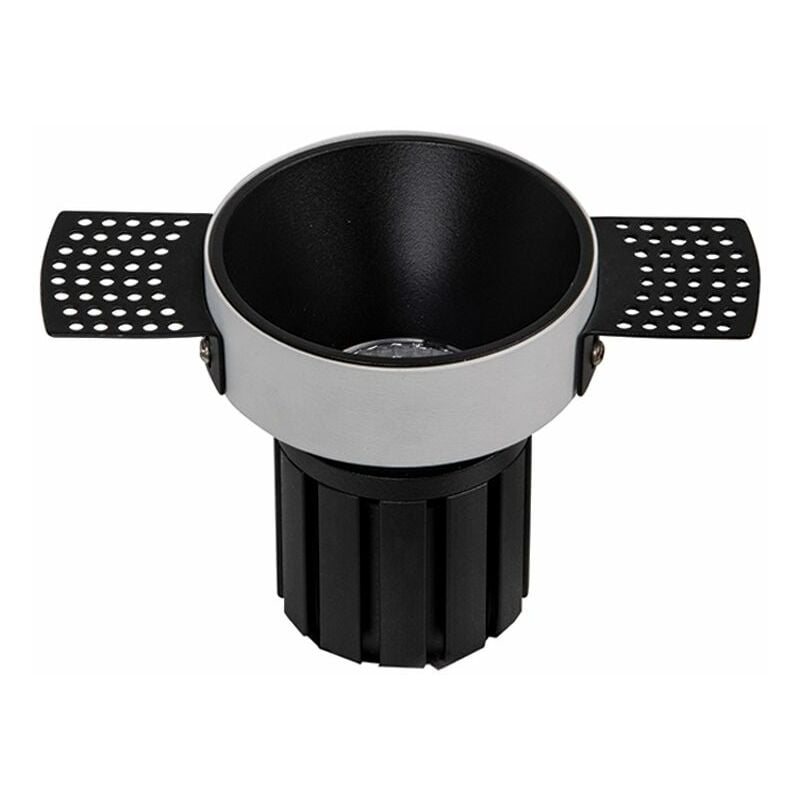 Larissa Lighting - Spot led Encastrable Trimless D82 9W Noir Sablé Avec Transfo zambelis - 36 ° - Blanc chaud - 3000K