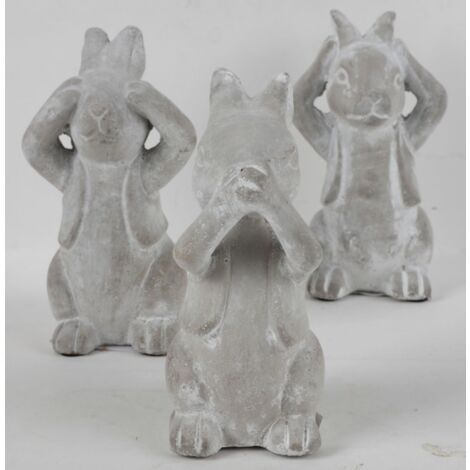 Zement-Dekohase nichts sehen, nichts sagen, nichts hören 7x14cm Dekoration TOP