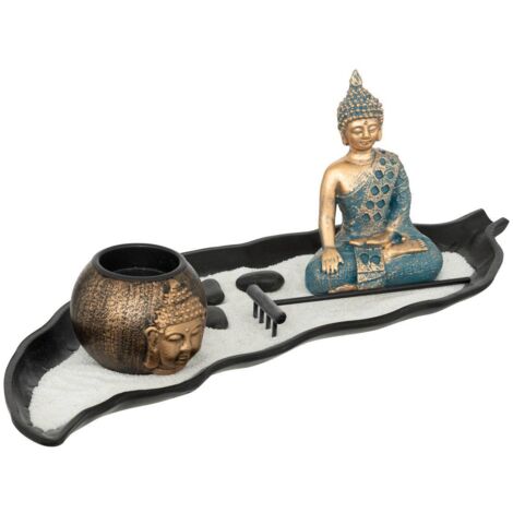 Zen-Garten Shamy l.36cm Holz und Kunstharz - Atmosphera créateur d'intérieur