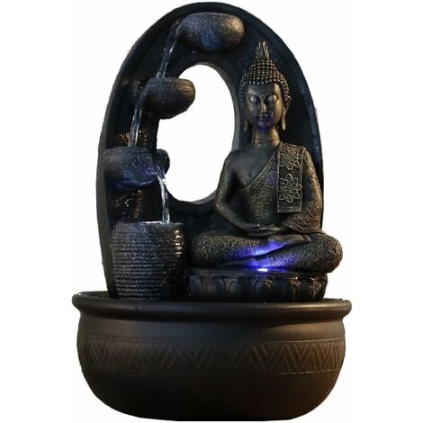 Zen'Light Krishna - Fontana da Interno con Pompa e Illuminazione LED, in  Resina, Taglia Unica