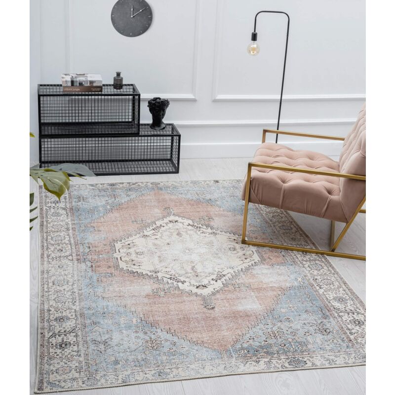 The Carpet - Zen tapis salon vintage plat lavable 30° dos coton, 160 x 230 cm