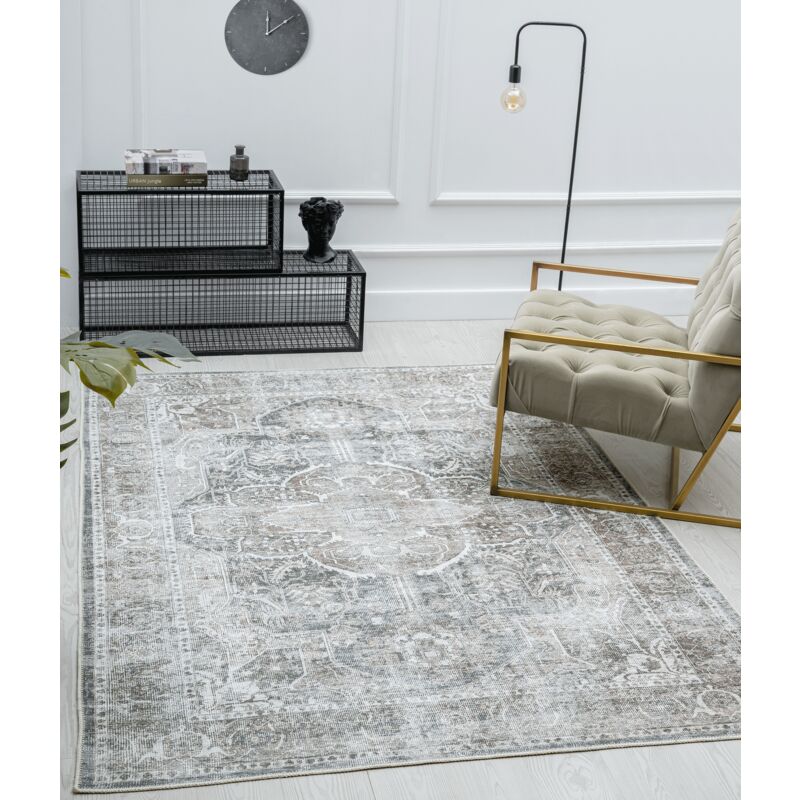 The Carpet - Zen tapis salon vintage plat lavable 30° dos coton, 160 x 230 cm