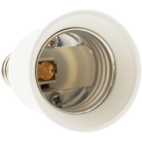 Zenitech – Adaptateur de culot d'ampoule E14 vers E27 – Tension 250V, intensité 6A, puissance 100W – Design compact blanc