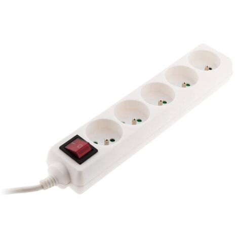 Zenitech – Bloc-multiprise 5 prises 16A avec interrupteur lumineux – Câble 1m 3G1mm² – Puissance 3680W – Sécurité enfant intégrée