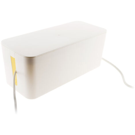 Zenitech – Boîtier de protection pour multiprise blanche – Matériau plastique durable – Couvercle amovible pour accès facile – Pour bureaux et salons
