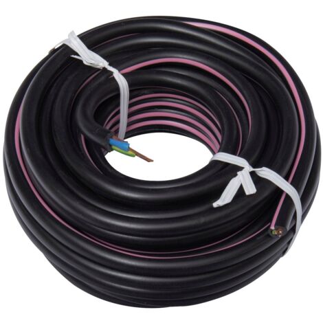 Zenitech – Câble d'alimentation électrique 3G1,5mm² noir – Longueur 10m – Câble U-1000 R2V pour installation intérieure et extérieure