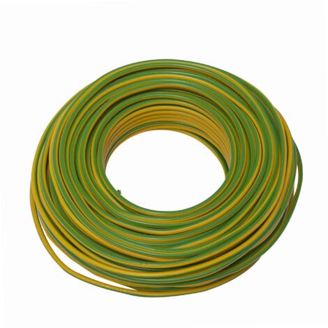 Zenitech – Câble d'alimentation électrique H07V-U 1,5mm² – Longueur 25m – Jaune et Vert – Puissance 3680W sous 230V – Tension 16V