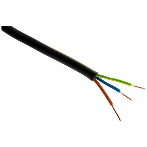 Zenitech – Câble d'alimentation électrique U-1000 R2V 3G2,5mm² noir – Longueur 100m – Usage intérieur et extérieur – Compatible outils électroportatifs