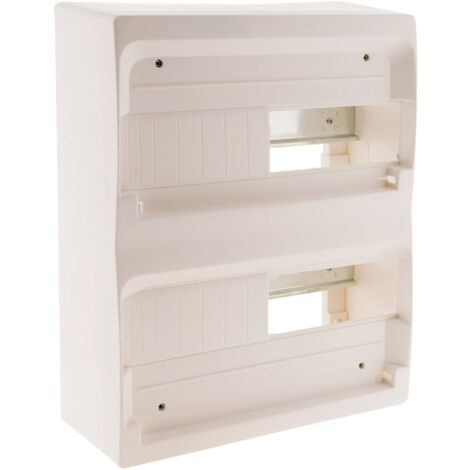 Zenitech – Coffret électrique nu 26 modules blanc – 2 rangées – Fixation par vis – Compatible norme NF C 15-100