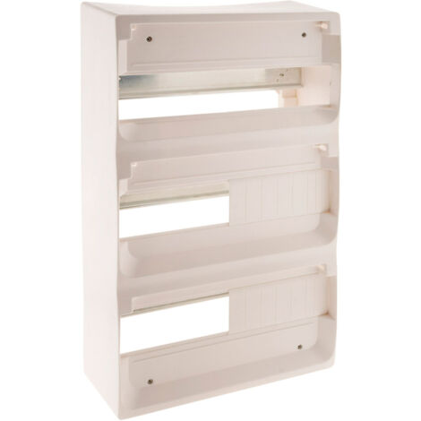 Zenitech – Coffret électrique nu 39 modules blanc – 3 rangées – Fixation par vis métal – Compatible norme NF C 15-100 – Accessoires inclus