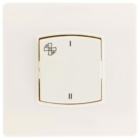 Zenitech – Commande murale VMC 2 vitesses – Couleur blanc – Accessoires griffes comprises – Installation facile sur mur