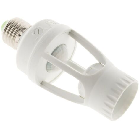 Zenitech – Douille E27 avec détecteur intégré – Détection 360° jusqu'à 7m – Tension 110-240V – Installation à 2-3,5m – Mode crépusculaire réglable
