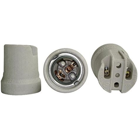 Zenitech – Douille E27 porcelaine sans bague – Blanc – Tension 250V – Intensité 4A – Compatible ampoules E27 pour intérieur