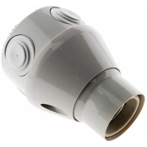 Zenitech – Douille orientable étanche E27 – Plastique durable – 100W max – Tension 250V – Intensité 4A – Pour éclairage intérieur humide