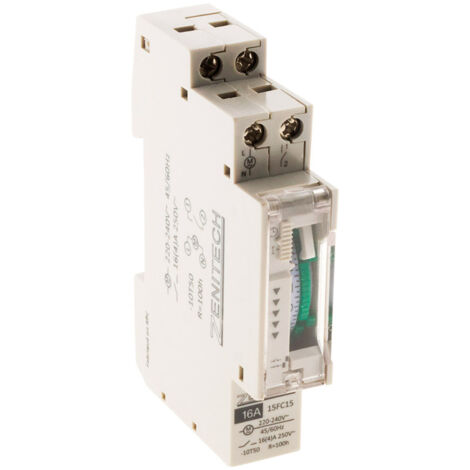 Zenitech – Horloge analogique journalière 16A – Installation facile sur tableau électrique – Programmation 24h pour gestion circuits électriques