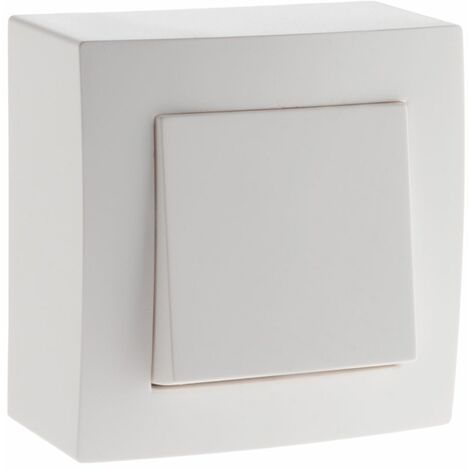 Zenitech – Interrupteur va-et-vient 10A saillie – Finition satinée blanche – Compatible moulures standards – Installation rapide sans outils