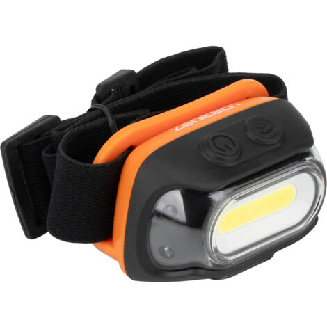 Zenitech – Lampe frontale rechargeable 150/500lm – IP65 étanche – Capteur de mouvement – Tête inclinable pour orientation précise