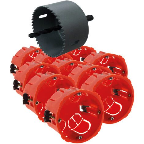 Zenitech – Lot de 10 boîtes d'encastrement placo Ø67mm – Fixation par vissage – Résistance au feu 850°C – Pour installations électriques sécurisées